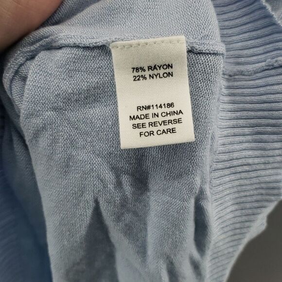 Willow Drive Womens Size L Dip-Dye Tie-Hem Knit Top blue (AM) - Picture 5 of 8